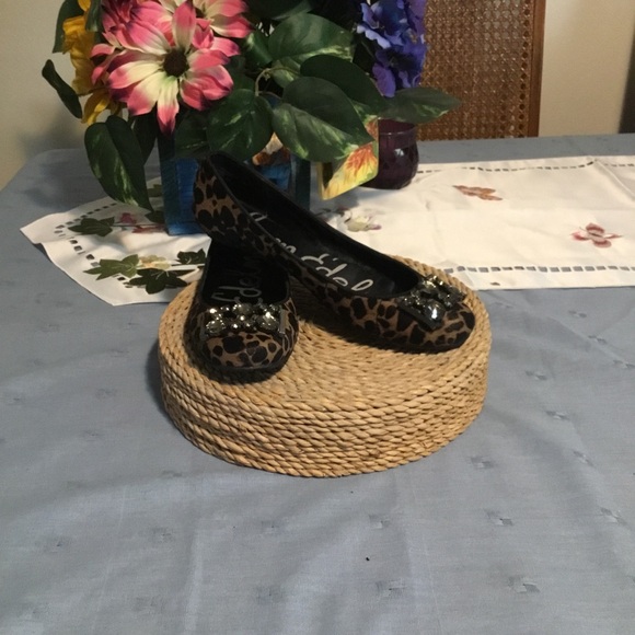 🌹HOST PICK-SAM EDELMAN TOE BEJEWELED LEOPARD PRINT BALLET FLATS/SZ 7.5 - Picture 5 of 9